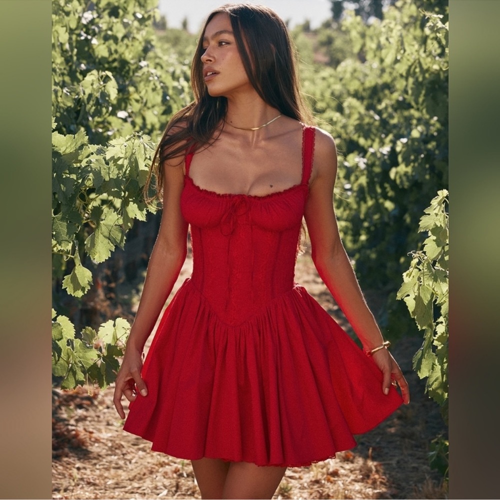 House of CB Pietra red corset dress